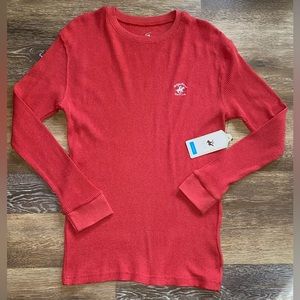 NWT MENS BEVERLY HILLS POLO CLUB THERMAL SIZE SMALL IN BURGUNDY HEATHER